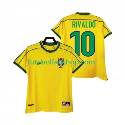 Camisola Principal Seleção Brasileira RIVALDO 10 Retro 1998 Manga Curta ,Homem