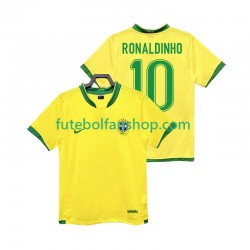 Camisola Principal Seleção Brasileira RONALDINHO 10 Retro 2006 Manga Curta ,Homem