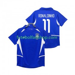 Camisola Alternativo Seleção Brasileira RONALDINHO 11 Retro 2002 Manga Curta ,Homem