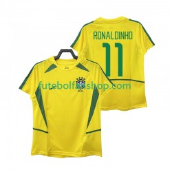 Camisola Principal Seleção Brasileira RONALDINHO 11 Retro 2002 Manga Curta ,Homem