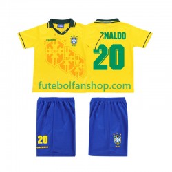 Camisola Principal Seleção Brasileira RONALDO 20 Retro 1994 Manga Curta ,Criança