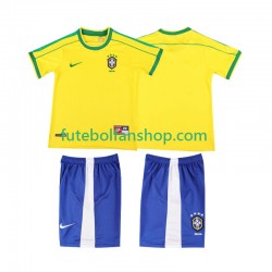Camisola Principal Seleção Brasileira Retro 1998 Manga Curta ,Criança