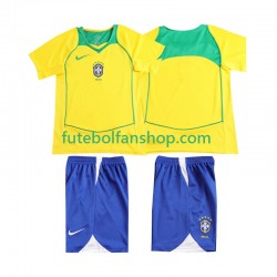 Camisola Principal Seleção Brasileira Retro 2004 Manga Curta ,Criança