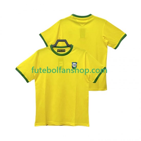 Camisola Principal Seleção Brasileira Retro 1970 Manga Curta ,Homem