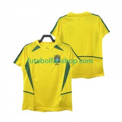 Camisola Principal Seleção Brasileira Retro 2002 Manga Curta ,Homem
