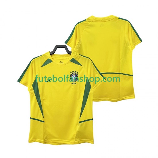 Camisola Principal Seleção Brasileira Retro 2002 Manga Curta ,Homem