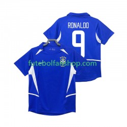Camisola Alternativo Seleção Brasileira Ronaldo 9 Retro 2002 Manga Curta ,Homem
