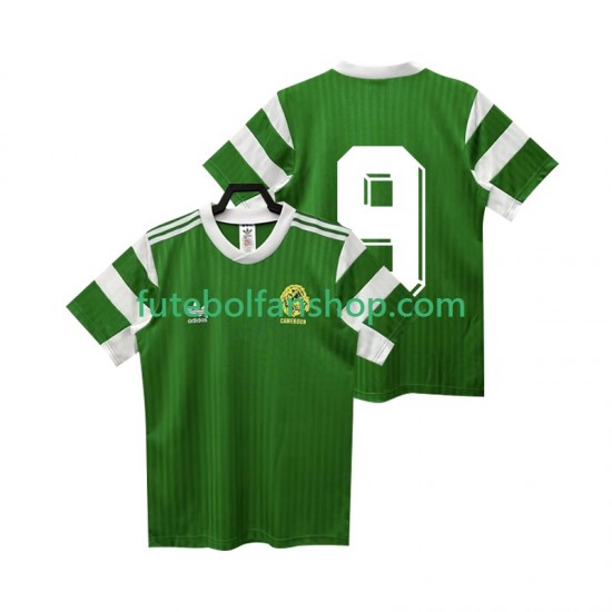 Camisola Principal Seleção Camaronesa 9 Retro 1990 Manga Curta ,Homem Camisola Principal Seleção Camaronesa 9 Retro 1990 Manga Curta ,Homem