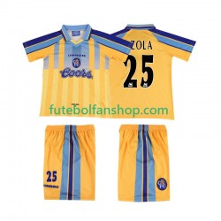 Camisola Alternativo Chelsea ZOLA 25 Retro 1995 1997 Manga Curta ,Criança