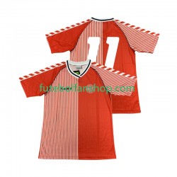 Camisola Principal Seleção Dinamarquesa 11 Retro 1986 Manga Curta ,Homem