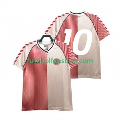 Camisola Principal Seleção Dinamarquesa Retro 1986 Manga Curta ,Homem