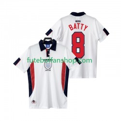Camisola Principal Seleção Inglesa BATTY 8 Retro 1998 Manga Curta ,Homem