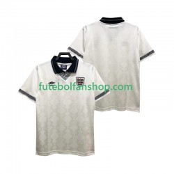 Camisola Principal Seleção Inglesa Retro 1990 Manga Curta ,Homem