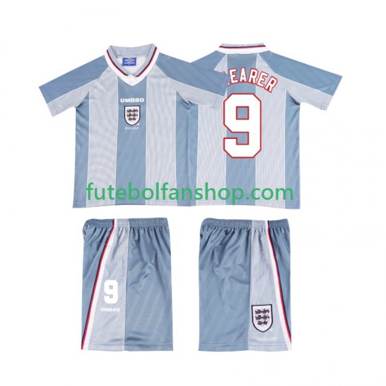 Camisola Alternativo Seleção Inglesa SHEARER 9 Retro 1996 Manga Curta ,Criança