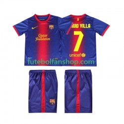 Camisola Principal FC Barcelona DAUID VILLA 7 Retro 2012 2013 Manga Curta ,Criança