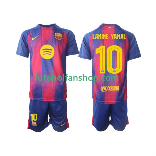 Camisola Principal FC Barcelona Lamine Yamal 10 Champions League Época 2025/2026 Manga Curta ,Criança