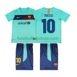 Camisola Alternativo FC Barcelona Lionel Messi 10 Retro 2010 2011 Manga Curta ,Criança