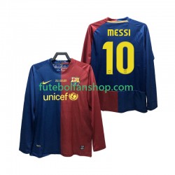 Camisola Principal FC Barcelona Lionel Messi 10 Retro Champions League 2008 2009 Manga Comprida ,Homem