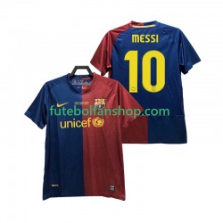 Camisola Principal FC Barcelona Lionel Messi 10 Retro Champions League 2008 2009 Manga Curta ,Homem