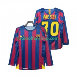 Camisola Principal FC Barcelona Lionel Messi 30 Retro Champions League 2005 2006 Manga Comprida ,Homem