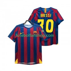 Camisola Principal FC Barcelona Lionel Messi 30 Retro Champions League 2005 2006 Manga Curta ,Homem