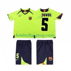 Camisola Alternativo FC Barcelona PUVDL 5 Retro 2005 2006 Manga Curta ,Criança