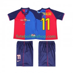 Camisola Principal FC Barcelona RIVALDO 11 Retro 1999 2000 Manga Curta ,Criança