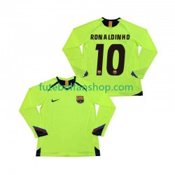 Camisola Alternativo FC Barcelona RONALDINHO 10 Retro 2005 2006 Manga Comprida ,Homem