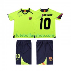 Camisola Alternativo FC Barcelona RONALDINHO 10 Retro 2005 2006 Manga Curta ,Criança