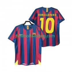 Camisola Principal FC Barcelona RONALDINHO 10 Retro 2005 2006 Manga Curta ,Homem