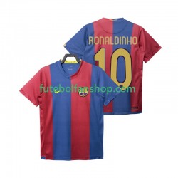 Camisola Principal FC Barcelona RONALDINHO 10 Retro 2006 2007 Manga Curta ,Homem