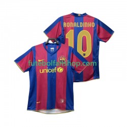 Camisola Principal FC Barcelona RONALDINHO 10 Retro 2007 2008 Manga Curta ,Homem
