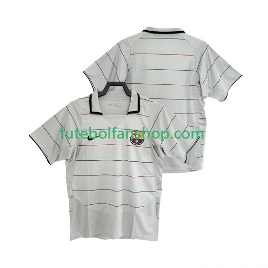 Camisola Alternativo FC Barcelona Retro 2003 2004 Manga Curta ,Homem