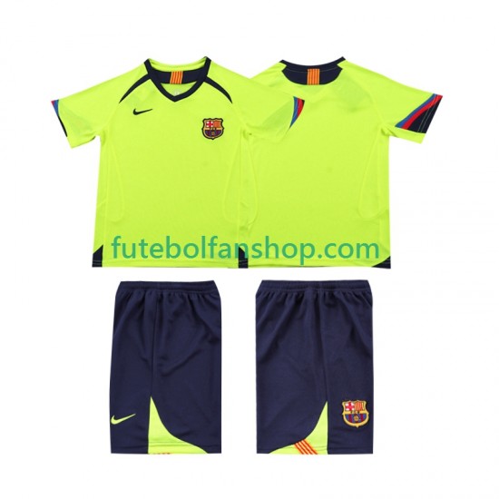 Camisola Alternativo FC Barcelona Retro 2005 2006 Manga Curta ,Criança