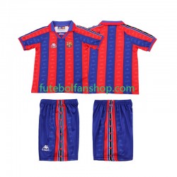 Camisola Principal FC Barcelona Retro 1996 1997 Manga Curta ,Criança