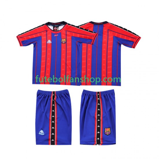 Camisola Principal FC Barcelona Retro 1997 1998 Manga Curta ,Criança