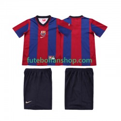 Camisola Principal FC Barcelona Retro 1998 1999 Manga Curta ,Criança