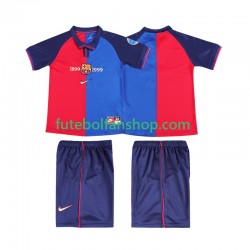 Camisola Principal FC Barcelona Retro 1999 2000 Manga Curta ,Criança
