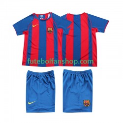 Camisola Principal FC Barcelona Retro 2004 2005 Manga Curta ,Criança
