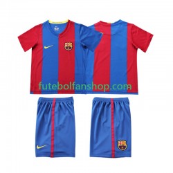Camisola Principal FC Barcelona Retro 2006 2007 Manga Curta ,Criança