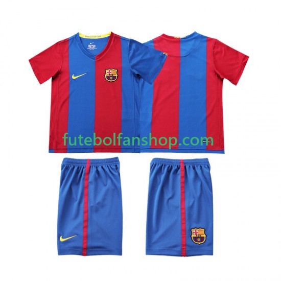 Camisola Principal FC Barcelona Retro 2006 2007 Manga Curta ,Criança