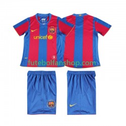 Camisola Principal FC Barcelona Retro 2007 2008 Manga Curta ,Criança