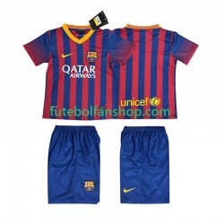 Camisola Principal FC Barcelona Retro 2013 2014 Manga Curta ,Criança