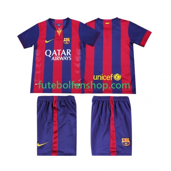 Camisola Principal FC Barcelona Retro 2014 2015 Manga Curta ,Criança