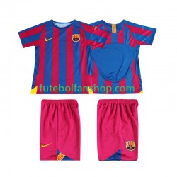 Camisola Principal FC Barcelona Retro Champions League 2005 2006 Manga Curta ,Criança