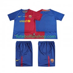 Camisola Principal FC Barcelona Retro Champions League 2008 2009 Manga Curta ,Criança