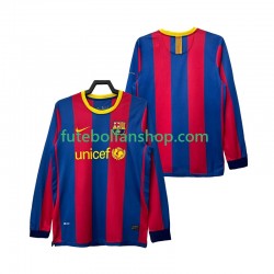 Camisola Principal FC Barcelona Retro 2010 2011 Manga Comprida ,Homem