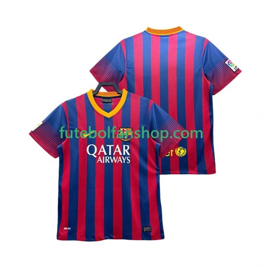 Camisola Principal FC Barcelona Retro 2013 2014 Manga Curta ,Homem