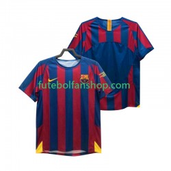 Camisola Principal FC Barcelona Retro Champions League 2005 2006 Manga Curta ,Homem