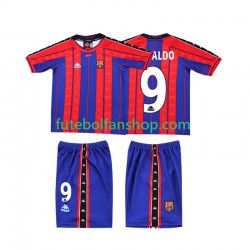 Camisola Principal FC Barcelona Ronaldo 9 Retro 1997 1998 Manga Curta ,Criança